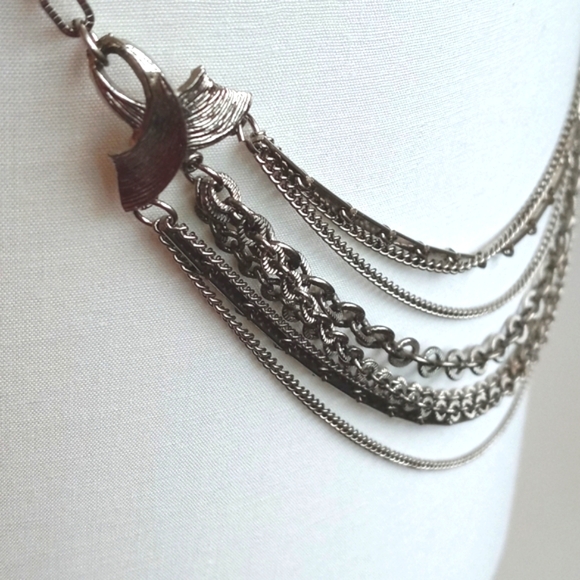 Multi String Choker Style Bronze / Aged Brass Vintage Necklace (17” Length) - Picture 16 of 16